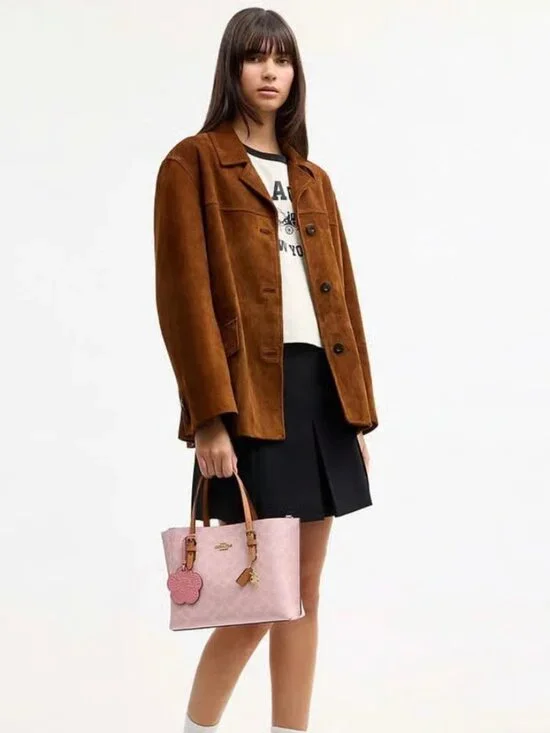 😁🌟COACH Mollie Tote Bag 25 In Signature Powder Pink NWT - Picture 7 of 7